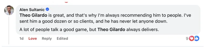 Alen Sultanic — Theo is great, always recommending him